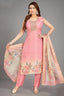 Pink Art Silk Straight Cut Kurti Set