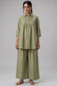 Pistachio Green Cotton Pin Tucked Co ord Set
