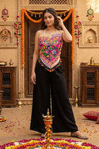 Multicolor Cotton Kutchi Embroidered Bandana Top