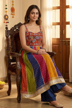 Multicolor Georgette Kutchi Mirror Work KurtI