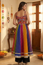 Multicolor Georgette Kutchi Mirror Work KurtI