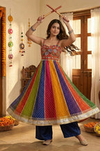 Multicolor Georgette Kutchi Mirror Work KurtI