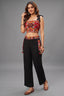 Black Cotton Kutchi Mirror Bustier Top and Pocket-Detail Pant Set