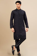 Art Silk Sequin Embroidered Kurta Pajama