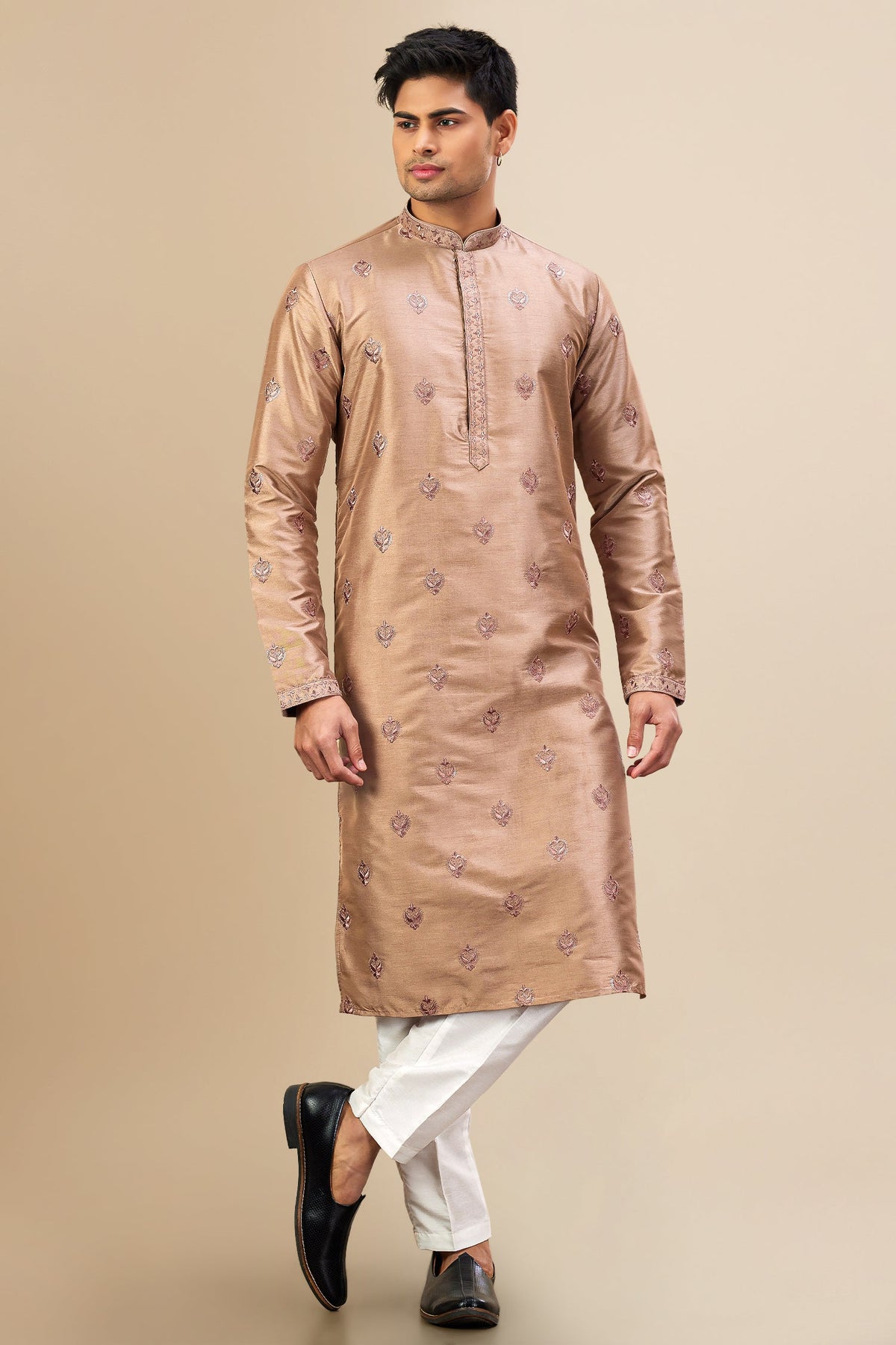 Art Silk Sequin Embroidered Kurta Pajama