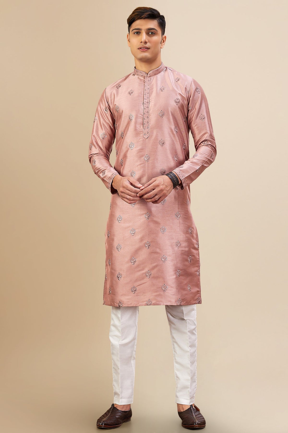 Art Silk Sequin Embroidered Kurta Pajama