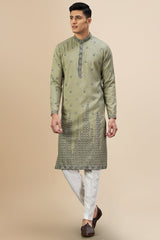 Art Silk Sequin Embroidered Kurta Pajama