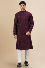 Banarasi Art Silk Sequin Embroidered Kurta Pajama