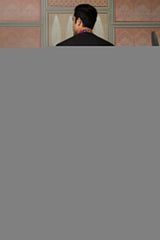 Black Cotton Silk Mirror Worked Kurta