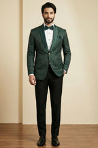 Green Jacquard 2 Piece Suit