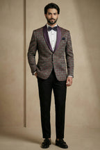 Mauve Jacquard 2 Piece Suit