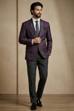 Purple Jacquard 2 Piece Suit
