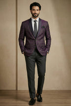 Purple Jacquard 2 Piece Suit