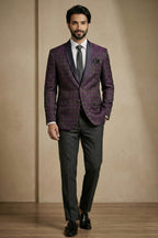 Purple Jacquard 2 Piece Suit
