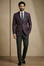 Purple Jacquard 2 Piece Suit