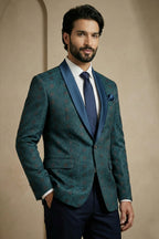 Rama Blue Jacquard 2 Piece Suit