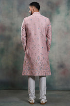 Dusty Pink Silk Embroidered and Sequin Work Indo Western Set