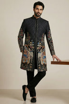 Black Velvet Zardosi and Bead Work Indo Western Set