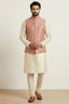 Gold Cream Banarasi Dupion Kurta Pajama with Jacket