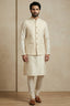 Cream Banarasi Dupion Kurta Pajama with Jacket