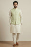 Cream Banarasi Dupion Kurta Pajama with Jacket
