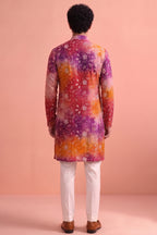 Multi Colored Art Silk Embroidered Kurta Pajama