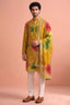 Mustard Art Silk Embroidered Kurta Pajama with Stole