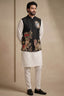 Off White Viscose Embroidered Kurta Pajama with Jacket