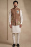 Off White Viscose Embroidered Kurta Pajama with Jacket