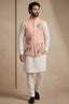 Off White Viscose Embroidered Kurta Pajama with Jacket