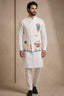 Off White Viscose Embroidered Kurta Pajama with Jacket