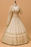 Off White Raw Silk Bridal Lehenga with Zardosi and Resham Work