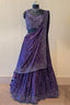 Purple Chinon Silk Sequin and Bead Work Lehenga with Attached Dupatta - purple silk saree