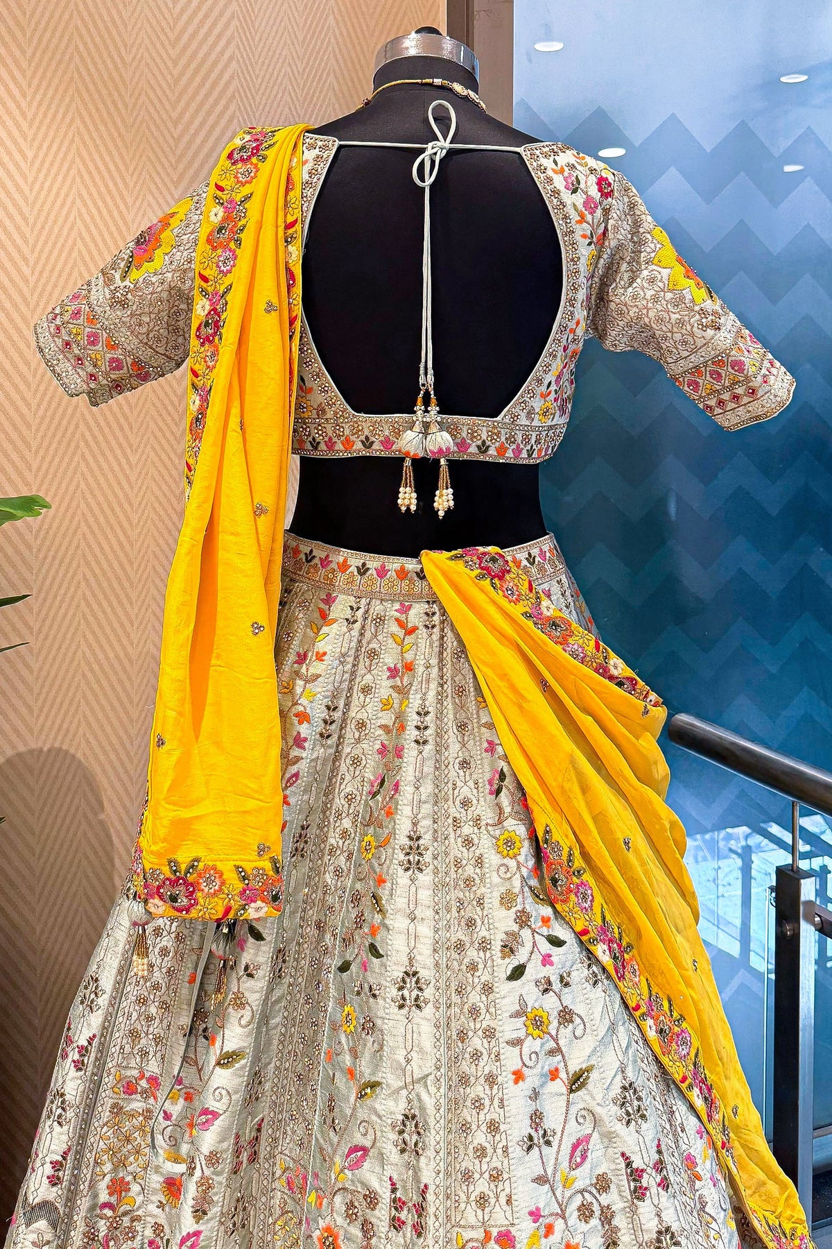 Light Green Raw Silk Embroidered Lehenga - red silk saree embroidered