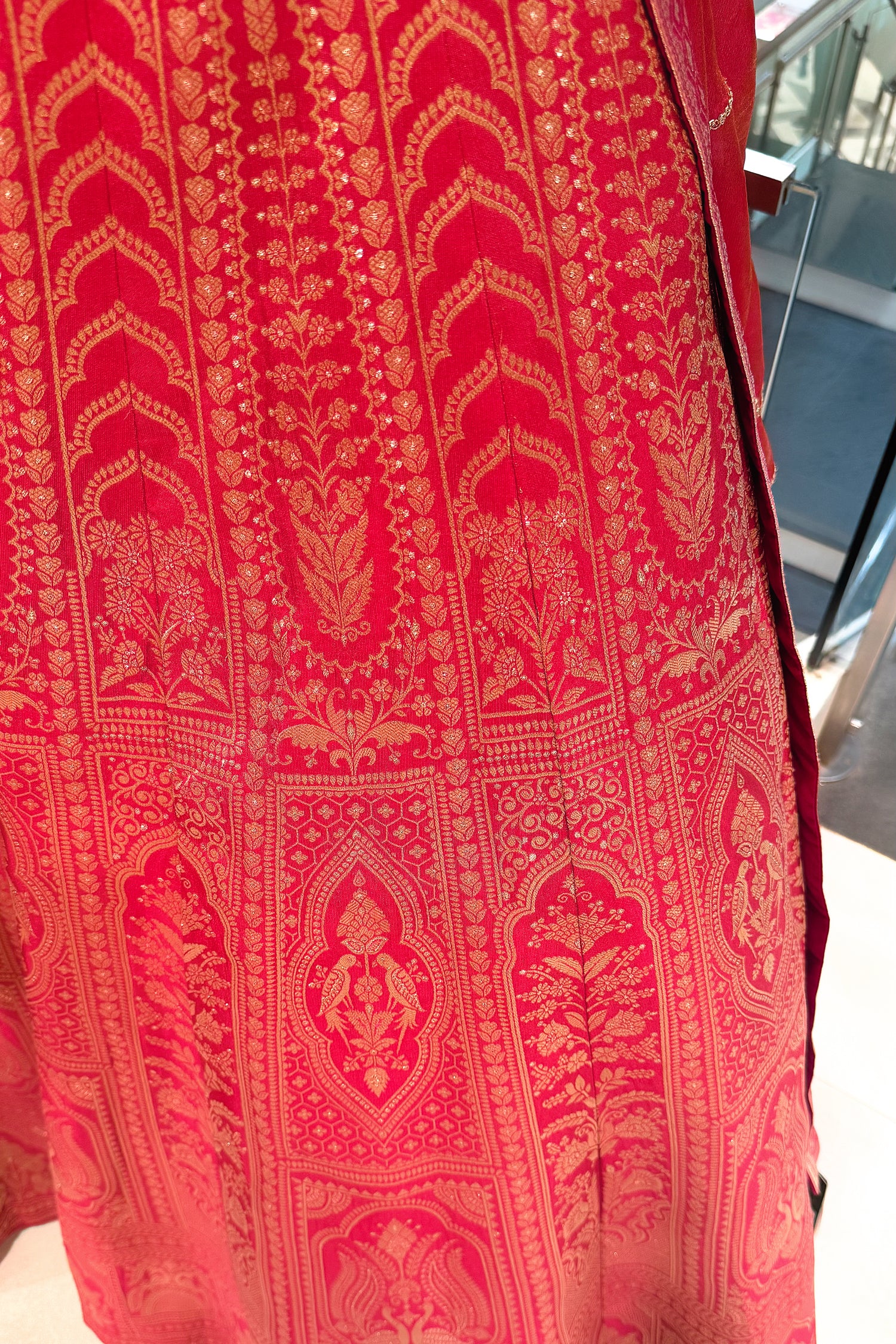 Pink Banarasi Silk Woven Lehenga