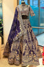 Blue Banarasi Silk All Over Woven Lehenga with Peacock and Animal Motif - blue silk saree
