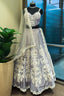 Lavender Purple Net Designer Lehenga with Corset - purple net saree
