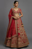 Red Matka Silk Designer Bridal Lehenga with Double Dupatta - red silk saree
