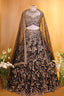 Black Net All Over Sequinned Designer Lehenga - black net saree