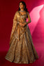Golden Tissue Silk Metallic Worked Designer Lehenga - gold silk saree