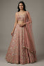 Pink Tissue Organza Floral Printed Lehenga with Cutdana Sequin Work - pink organza saree