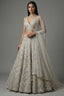 Ivory White Net Cutdana and Sequin Work Designer Lehenga with Warp Style Blouse - white net saree