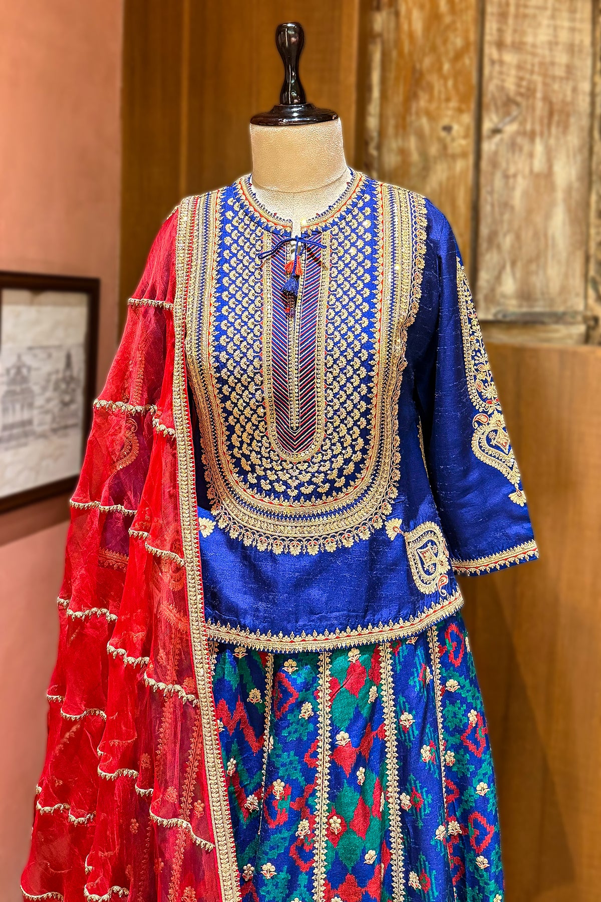Designer Blue Silk Sequin Embroidered Lehenga Set for grand evening receptions