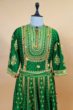 Designer Dark Green Silk Sequin Embroidered Lehenga Set for evening ceremonies
