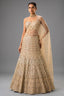 Champagne Gold Net Mermaid Lehenga - Front View