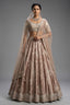 Champagne Brown Silk Lehenga - Front View