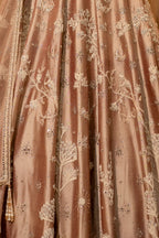 Champagne Brown Silk Lehenga with matching scalloped dupatta