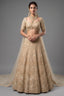 Ivory White Silk Bridal Lehenga - Front View