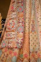 Designer Gilded Floral Tissue Silk Lehenga for festive wear