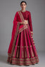 Maroon Matka Silk Bridal Lehenga - Front View